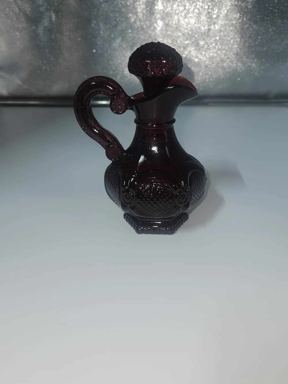 Vintage Avon Ruby Red Glass Cruet Pitcher
